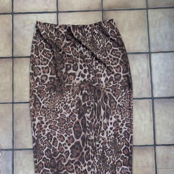 Sheer Leopard Midi Skirt - Picture 1 of 3
